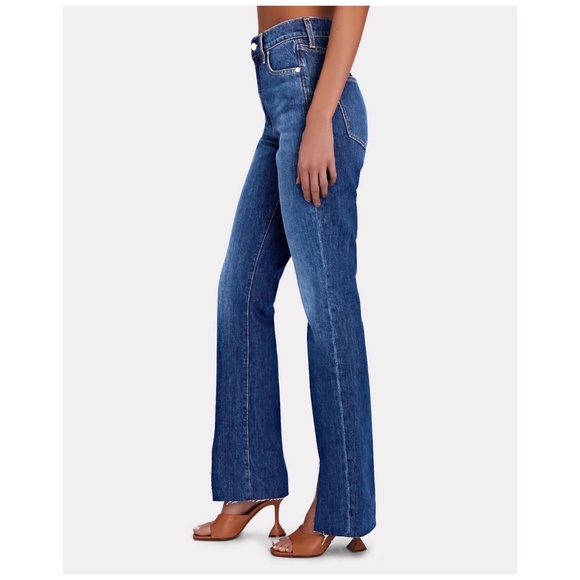 VERONICA BEARD Keane Split Hem Straight Leg High Rise Jeans Denim Size 25 *NEW* - Picture 2 of 6